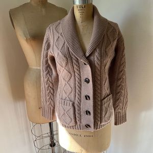 Beautiful Neutral Vintage Cable Knit Cardigan
